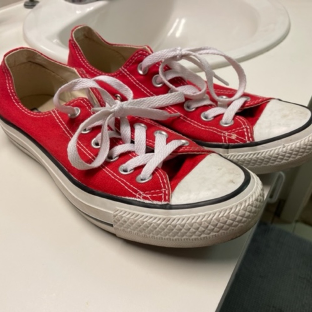Converse Chuck Taylor All Stars Red Sneakers- Red & White